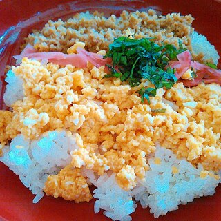 彩りそぼろ丼